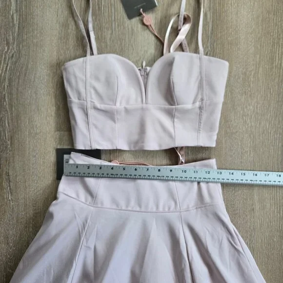 House of CB Pabla Bralette Top & Rita Midi Skirt Set Pink Small New With Tags - Picture 7 of 16